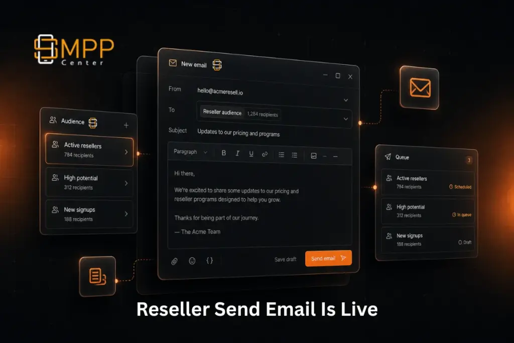 Reseller panel send email compose screen for SMPP Center licensed platforms