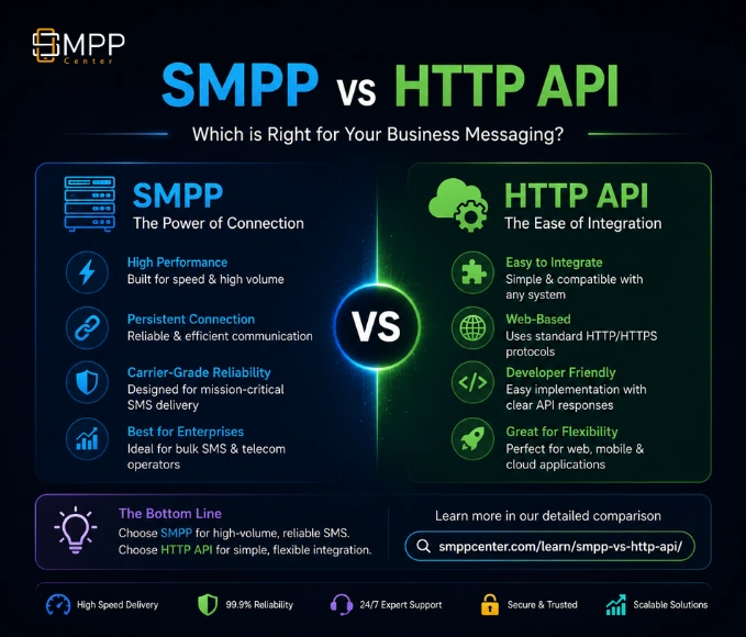 Illustration about SMPP vs HTTP API