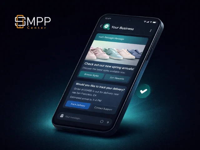 RCS rich messaging on smartphone with branded business content