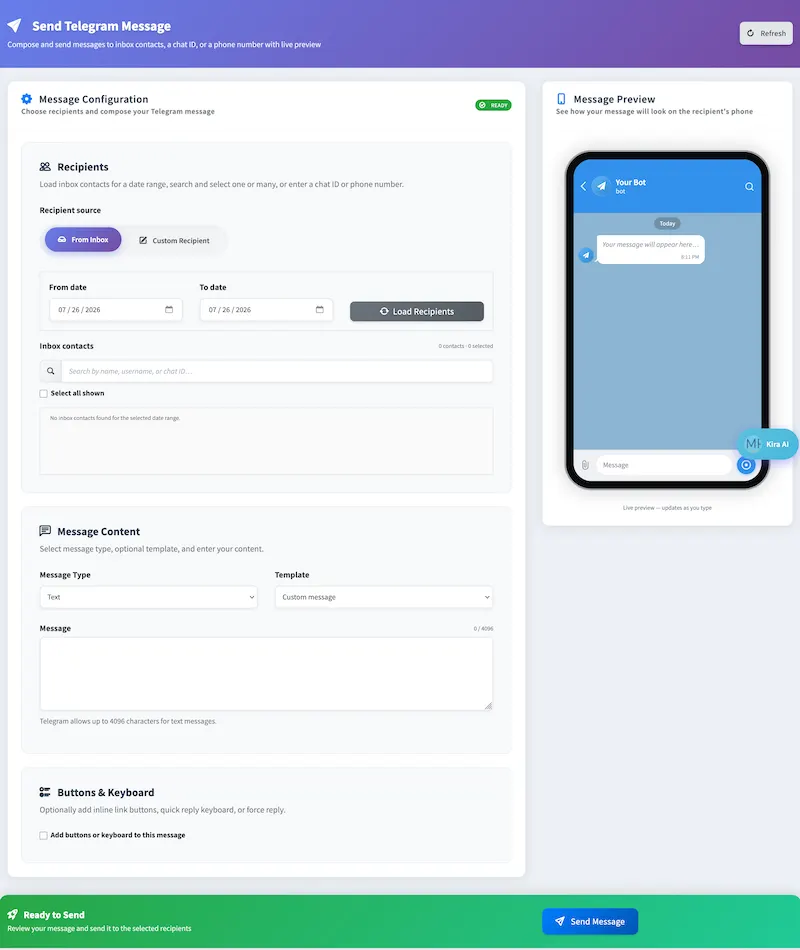How to send a bulk telegram broadcast