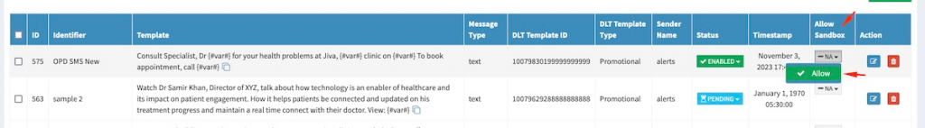 Enabling Sandbox for Templates