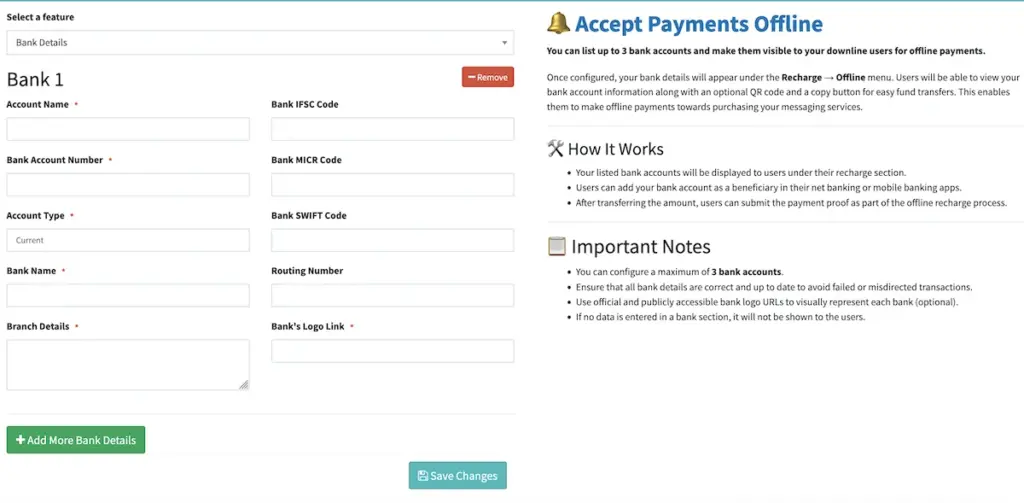 How to Update Bank Details to Accept Offline Payments for Resellers